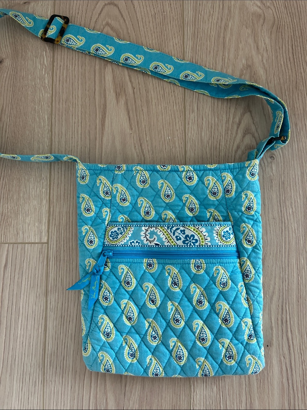 Vera Bradley Teal Paisley Quilted Crossbody